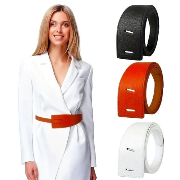 Faux Leather Tie Waist Belt For Women Knot Belt No Buckle Belt Tie - Picture 4 of 7